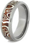 Copper and Silver Mokume Gane with Concave Edge 7mm Comfort-Fit Titanium Ring, Size 11