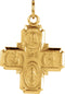 14k Yellow Gold Four-Way Cross Medal (30x29 MM)