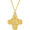 Sterling Silver 24k Yellow Gold Plated Four-Way Medal Necklace, 24" (34.51x28.96 MM)