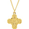 Four-Way Medal 24k Yellow Gold Plated Sterling Silver Pendant Necklace, 24" (34.51X28.96 MM)