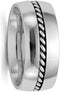 Edward Mirell Cobalt and Sterling Silver Braided 9mm Comfort-Fit Band, Size 8.5