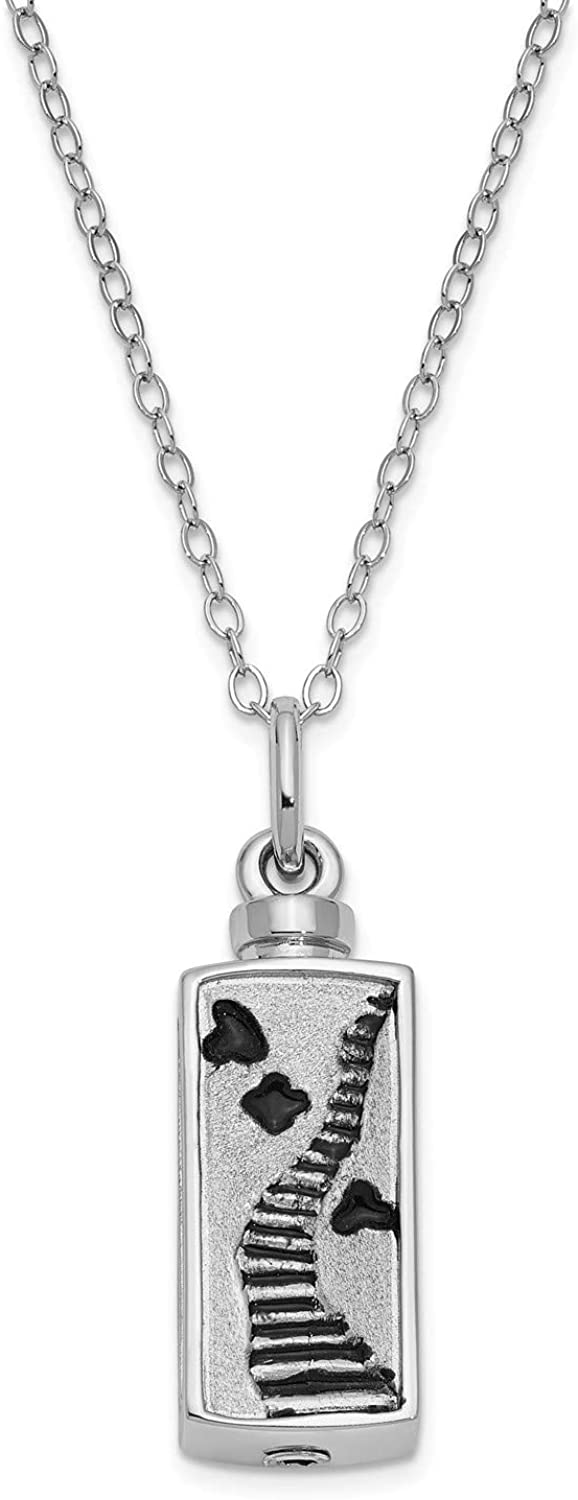 Stairway To Heaven Ash Holder Pendant Necklace, Rhodium-Plated Sterling Silver, 18" (31x12MM)