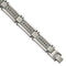 Men's Matte Stainless Steel Black Diamond Antiqued Bracelet, 9" (.1 Ctw)