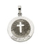 14k White Gold Confirmation Medal with Cross (12 MM)