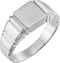 Men's Open Back Square Signet Ring, 10k X1 White Gold (11mm)