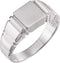 Men's Open Back Square Signet Ring, 18k X1 White Gold (9mm)