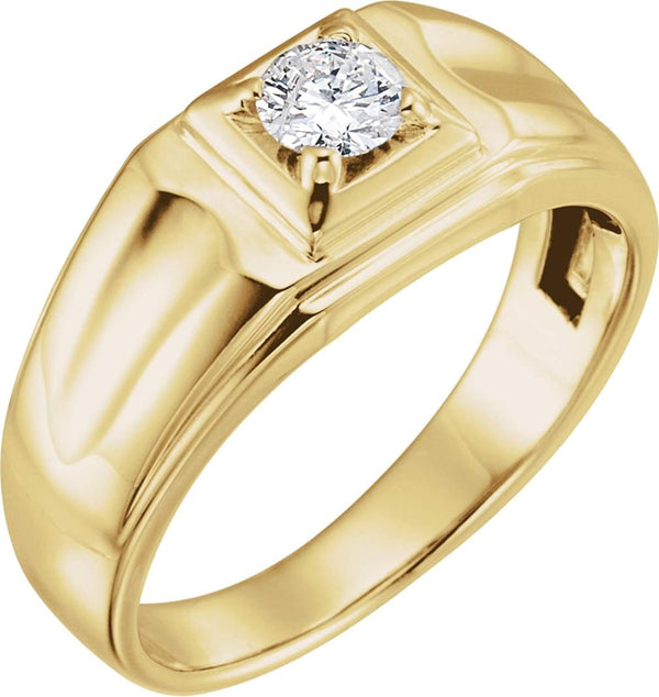 Men's Diamond Ring, 14k Yellow Gold (.375 Ctw, G-H Color, I1 Clarity) Size 10