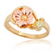 Hibiscus Flower Ring, 10k Yellow Gold, 12k Green and Rose Gold Black Hills Gold Motif