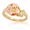 Hibiscus Flower Ring, 10k Yellow Gold, 12k Green and Rose Gold Black Hills Gold Motif