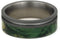 Green Box Elder Burl 8mm Comfort-Fit Sandblasted Titanium Band, Size 8.75