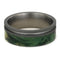 Green Box Elder Burl 8mm Comfort-Fit Sandblasted Titanium Band