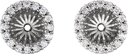 Platinum Diamond Cluster Earring Jackets (5.1 MM) (0.16 Ctw, G-H Color, SI2-SI3 Clarity)