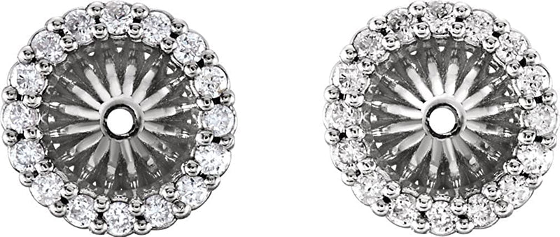 Platinum Diamond Cluster Earring Jackets (5.1 MM) (0.16 Ctw, G-H Color, SI2-SI3 Clarity)