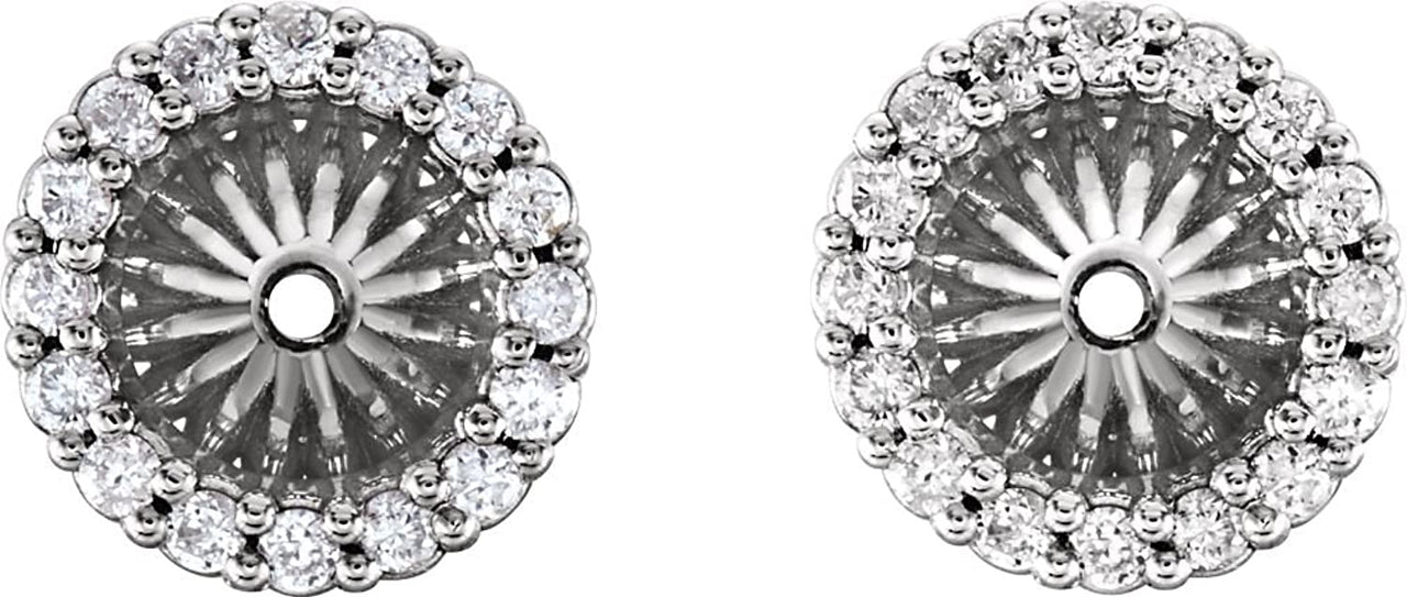 Diamond Cluster Earring Jackets, Rhodium-Plated 14k White Gold (5.1 MM) (0.16 Ctw, G-H Color, I2 Clarity)