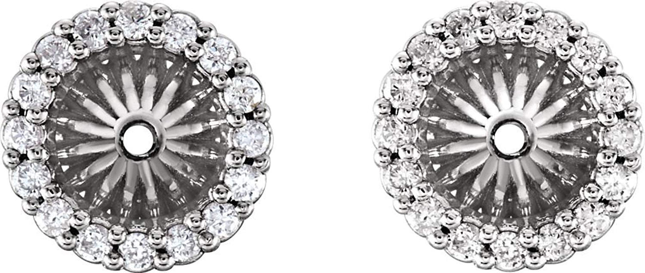 Platinum Diamond Cluster Earring Jackets (4.6 MM) (0.16 Ctw, G-H Color, SI2-SI3 Clarity)