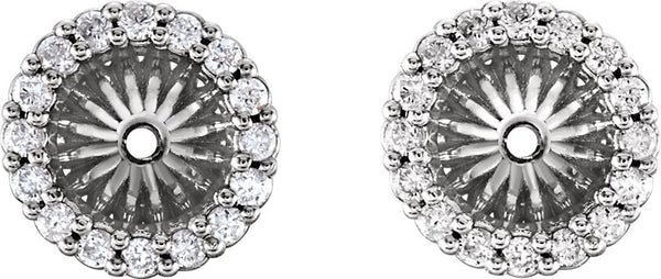 Diamond Cluster Earring Jackets, Rhodium-Plated 14k White Gold (5.1 MM) (0.16 Ctw, G-H Color, I2 Clarity)