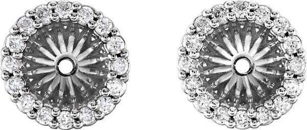 Diamond Cluster Earring Jackets, Rhodium-Plated 14k White Gold (4.6 MM) (0.16 Ctw, G-H Color, I2 Clarity)