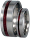 Titanium, Redwood Pinstripe, His and Hers Wedding Band Set, M8-F4