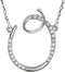 Diamond Initial Letter 'O' Rhodium-Plated 14k White Gold Pendant Necklace, 17" (GH, I1, 1/10 Ctw)