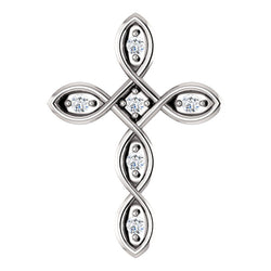 Diamond Everlasting Cross Rhodium-Plated 14k White Gold Pendant (.1 Ctw, G-H Color, I1 Clarity)