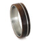 Koa Wood 6.5mm Comfort-Fit Matte Titanium Wedding Band