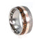 Dinosaur Bone, Gibeon Meteorite, Mokume Gane Pinstripe 10mm Comfort Fit Titanium Wedding Band