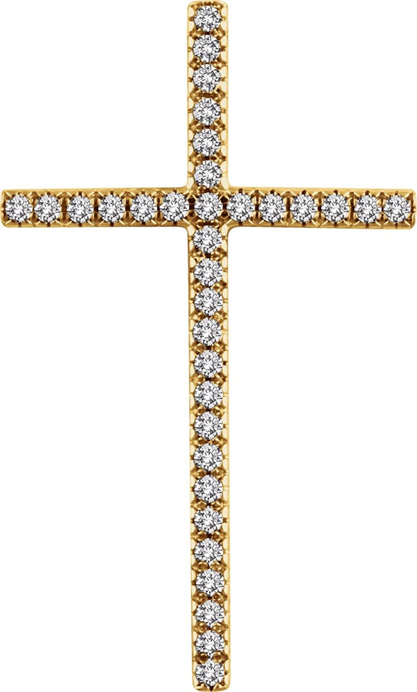 Diamond Latin Cross Pendant, 14k Rose Gold (.75 Ctw, H+ Color, I1 Clarity)