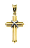 Two-Tone Rope Cross Rhodium-Plated 14k Yellow and White Gold Pendant (26.25X17.75 MM)