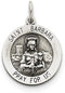 Sterling Silver St. Barbara Medal (26X20MM)