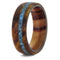 Ave 369 Turquoise, Amboyna Burl and Tulip Wood 7mm Comfort-Fit Matte Titanium Band