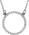 Petite Diamond Circle Pendant 14k White Gold Necklace, 16" (1/6 Cttw)