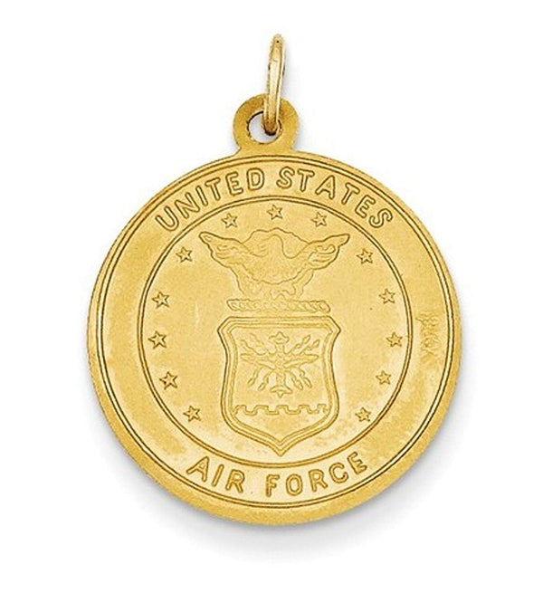 14k Yellow Gold US Air Force St. Christopher Medal Pendant (25X19MM)