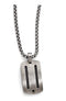 Edward Mirell Titanium Black Cable and Black Spinel with Argentium Sterling Silver Bezel Pendant Necklace, 20"