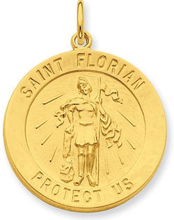 24k Gold-Plated Sterling Silver St. Florian Medal