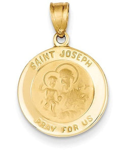 14k Yellow Gold Saint Joseph Medal Charm (24X16MM)