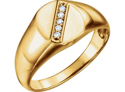 Men's 14k Yellow Gold Diamond Journey Ring (.08 Ctw, G-H Color, I1 Clarity) Size 10