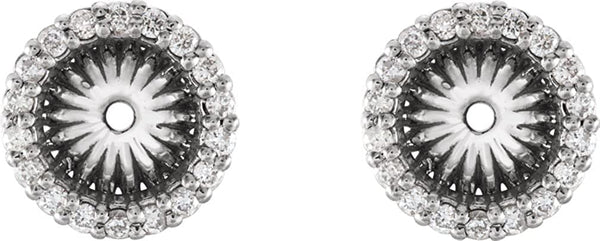 Diamond Cluster Earring Jackets, Rhodium-Plated 14k White Gold (6.1 MM) (0.2 Ctw, G-H Color, I2 Clarity)