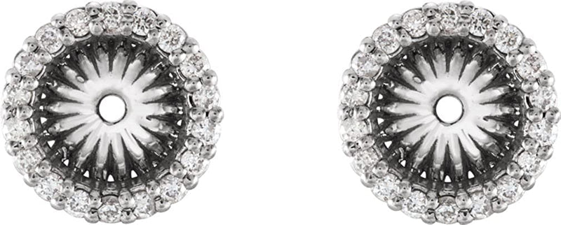 Diamond Cluster Earring Jackets, Rhodium-Plated 14k White Gold (6.1 MM) (0.2 Ctw, G-H Color, I2 Clarity)