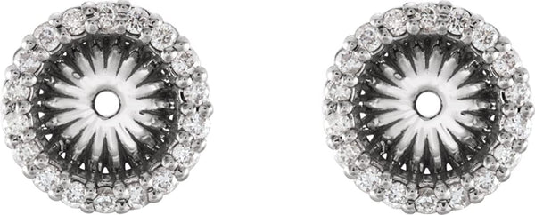 Platinum Diamond Cluster Earring Jackets (6.1 MM) (0.2 Ctw, G-H Color, SI2-SI3 Clarity)