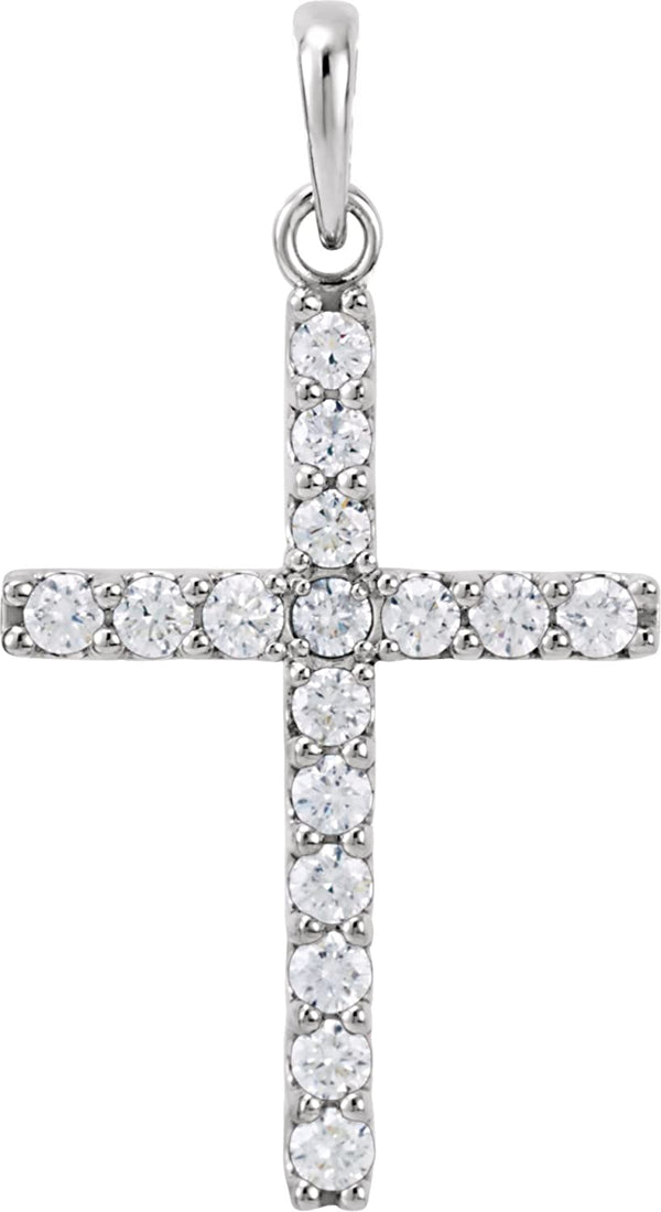 Platinum Diamond Cross Pendant (0.25 Ctw, Color GH, Clarity I1)