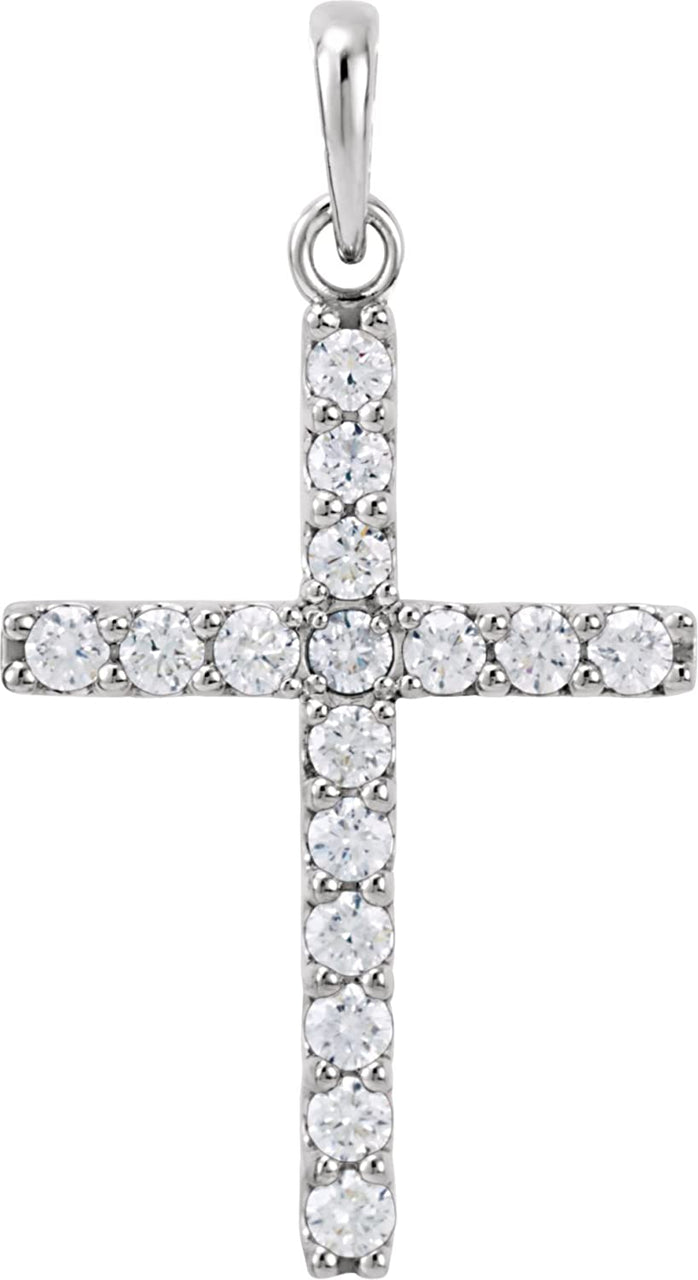 Platinum Diamond Cross Pendant (0.25 Ctw, Color GH, Clarity I1)