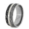 Gibeon Meteorite, Black and White Composite Mokume, 14k White Gold 8mm Comfort-Fit Titanium Wedding Band