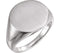 Men's Sterling Silver Brushed Signet Ring (18mm) Size 13.5