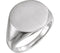 Men's Sterling Silver Brushed Signet Ring (18mm) Size 10.5