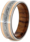 Gibeon Meteorite, 14k Rose Gold, Titanium 7mm Comfort-Fit Honduran Rosewood Band, Size 10.5