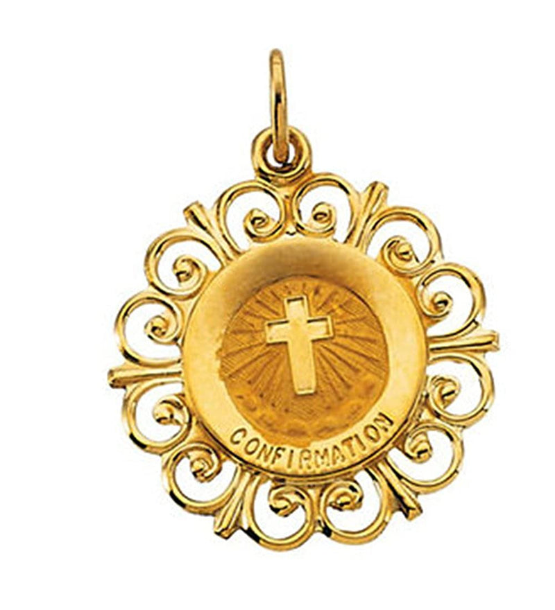 14k Yellow Gold Confirmation Medal (20x18.5 MM)