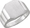 Men's Satin Brushed Signet Ring, 18k White Gold, Size 10.25 (14X12MM)