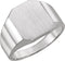 Men's Satin Brushed Signet Ring, 14kX1 White Gold (14X12MM)