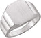 Men's Satin Brushed Signet Ring, 10kX1 White Gold (14X12MM)