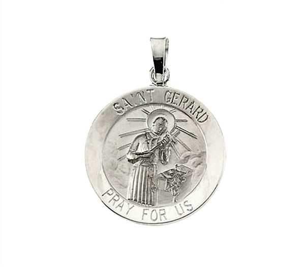 14k White Gold St. Gerard Medal (15 MM)